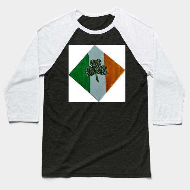 Shameless Shamrock Baseball T-Shirt by Shaky Ruthie's Art from the Heart